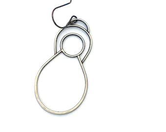 Single Earring, EAD2015 #41/365: Sterling Silver Dangle Earring, Oxidized Silver , Minimal Earring, Contemporary Jewelry