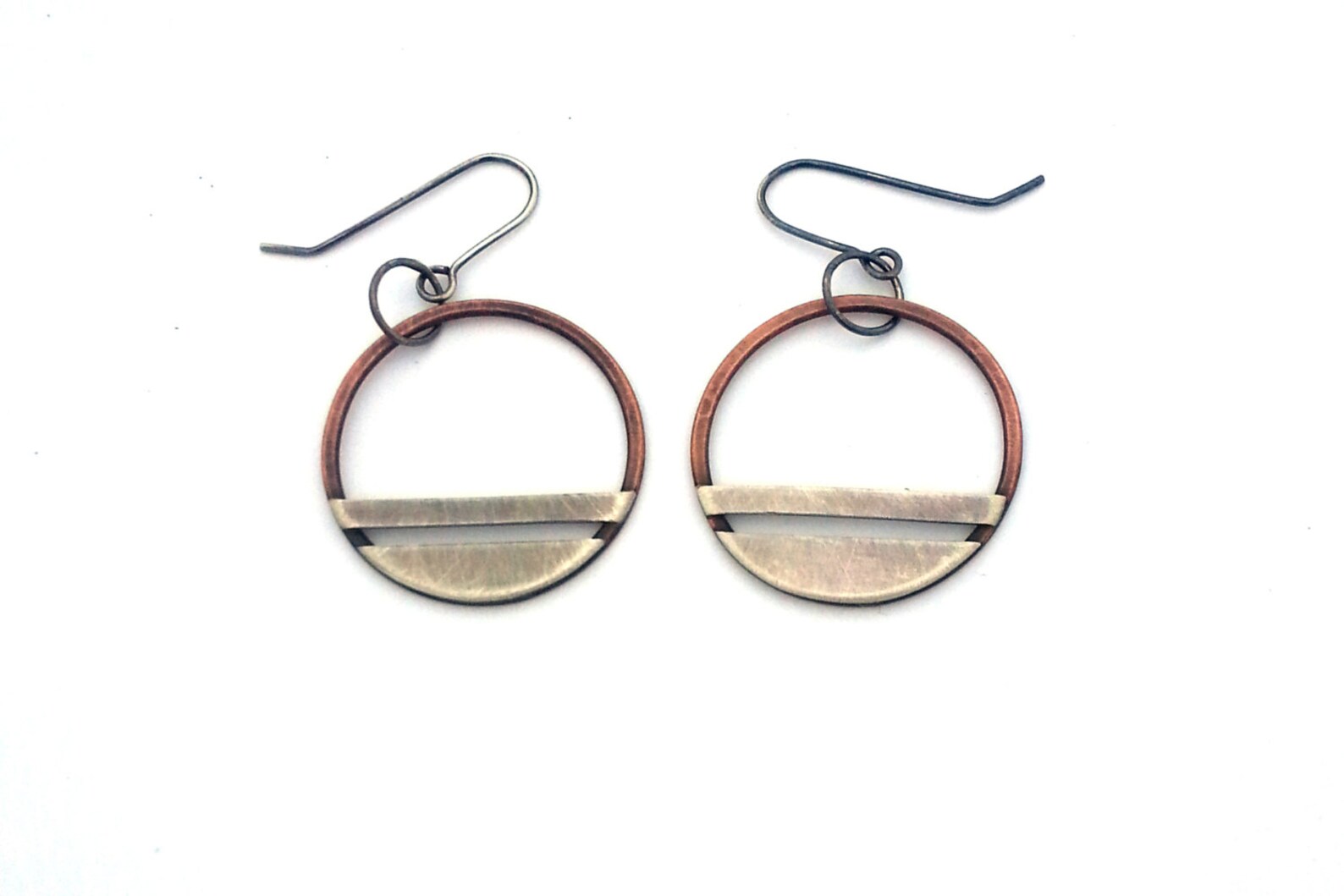 Large Statement Earrings Hoop Earrings Mixed Metal Jewelry Etsy