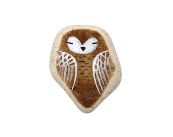 Healing Shard, Brown Beach Pottery Owl