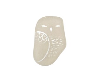 Healing Shard - Painted Beach Glass Owl