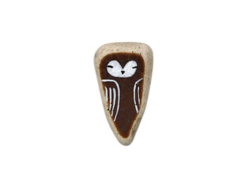 Healing Shard, Brown Beach Pottery Owl