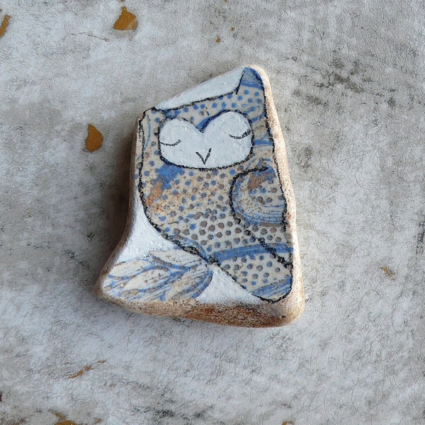 RESERVED - Beach Pottery Owl