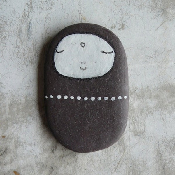 Flat Beach Slate Jizo Bodhisattva