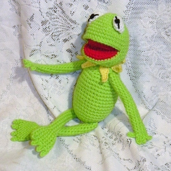 DESCARGA INSTANTE - PDF la rana Kermit - Patrón de crochet de muñeca amigurumi de 14 pulgadas / 35 cm