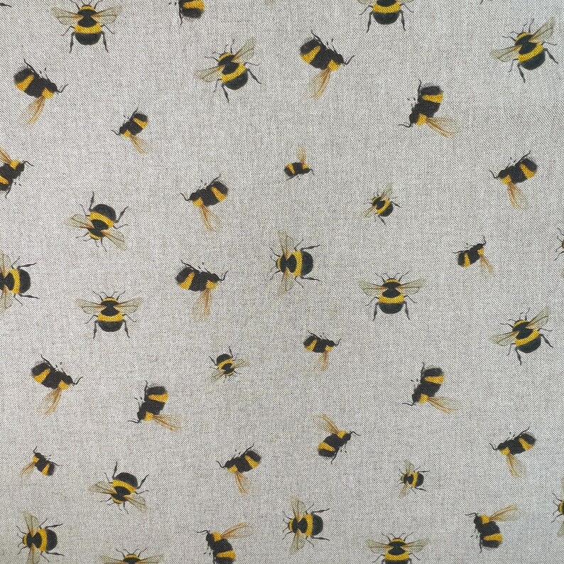 Highland Cow Digital Print Fabric - Cotton Rich Linen Look Material, 140cm Wide, Sold Per Half Metre