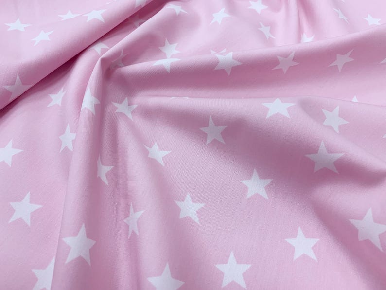 Rose & Hubble Cotton Fabric - Baby Pink & Ivory Ticking Stripe - 45" Wide, Per Metre