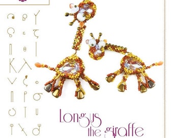 pendant tutorial / pattern Longus the giraffe – PDF instruction for personal use only