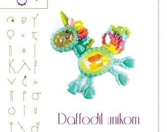 pendant tutorial / pattern Daffodil the unicorn– PDF instruction for personal use only