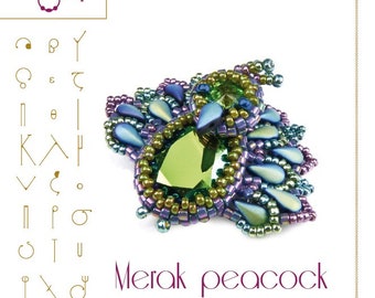 pendant tutorial / pattern Merak the Peacock – PDF instruction for personal use only