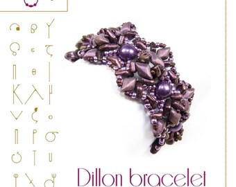 Beading tutorial / pattern Dillon bracelet with Diamond beads. Beading instruction in PDF – for personal use only