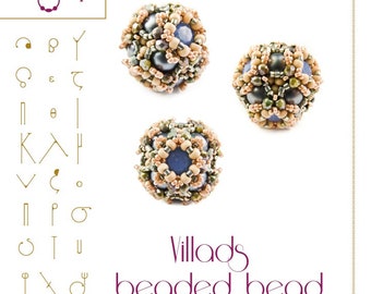 Beading tutorial / pattern Villads beaded bead. Beading instruction in PDF – for personal use only