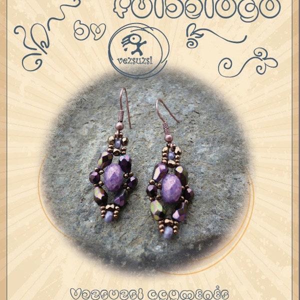 beading pattern  Jeromos earring...PDF instruction for personal use only