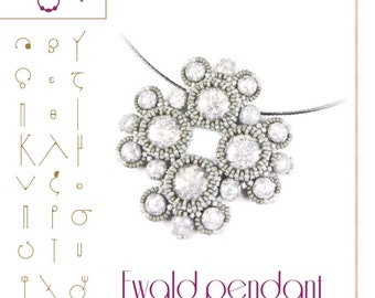 pendant tutorial / pattern Ewald pendant with Candy beads... PDF instruction for personal use only