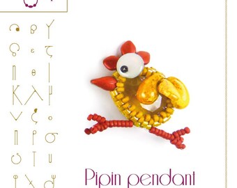 pendant tutorial / pattern Pipin the small chicken – PDF instruction for personal use only