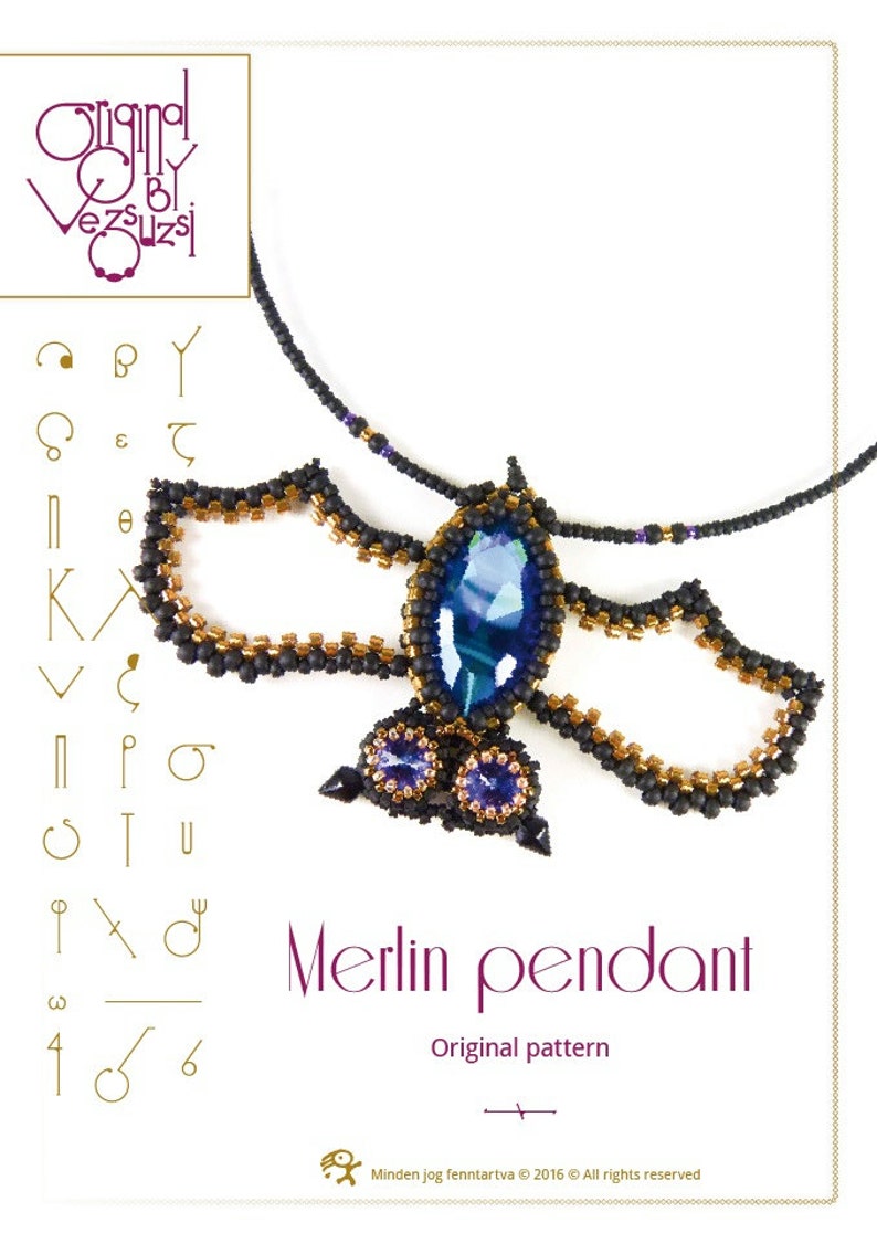 pendant tutorial / pattern Merlin the bat PDF instruction for personal use only image 1