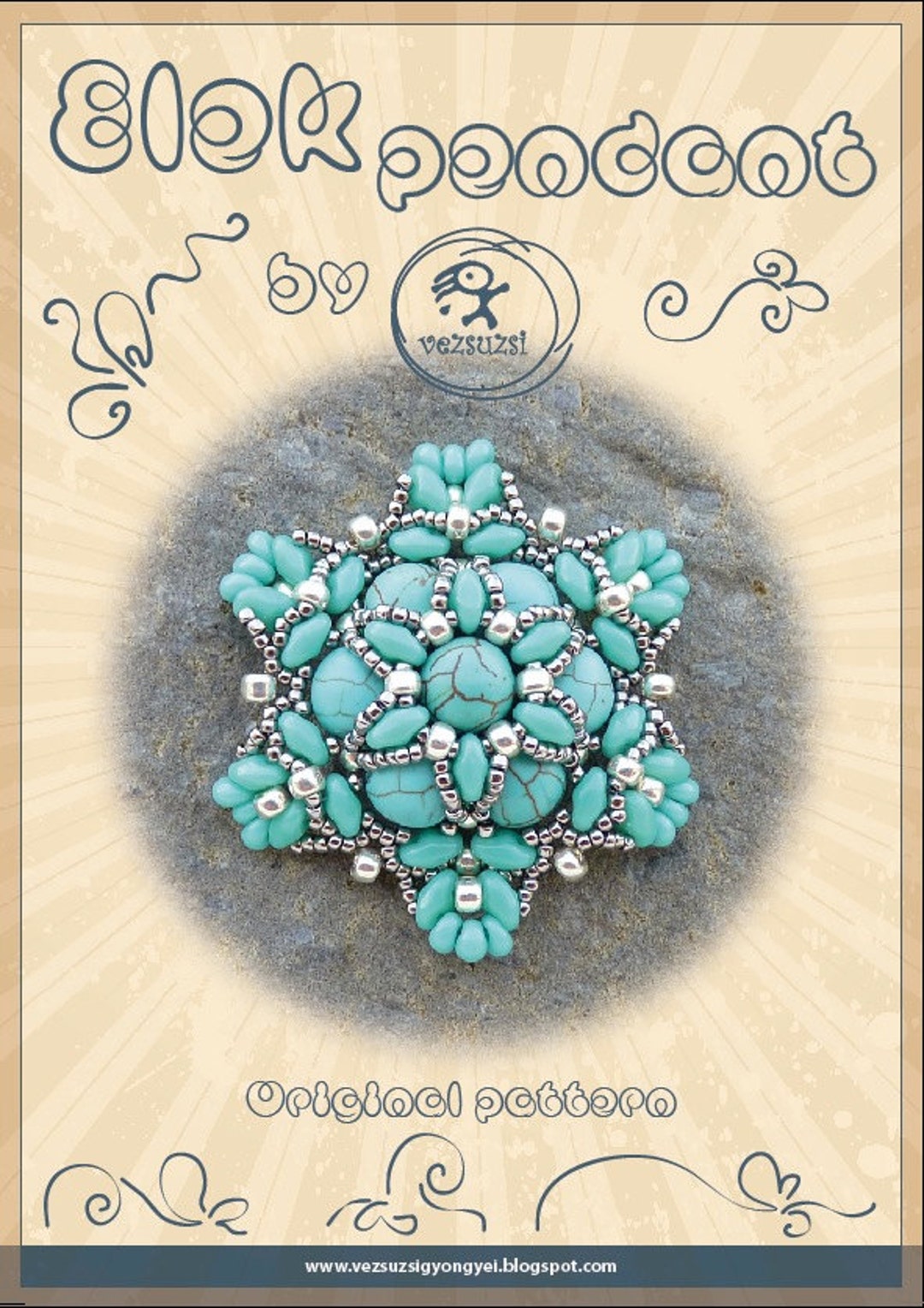 Beading Pattern Pendant Tutorial Pattern Elek Pendant With Superduo