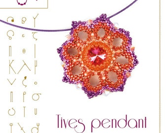 Beading tutorial / pattern Tives pendant with delica beads. Beading instruction in PDF – for personal use only