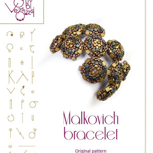 Beading tutorial Bracelet tutorial / pattern Malkovich bracelet – PDF instruction for personal use only