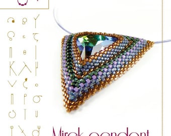 Pendant tutorial / pattern Mirek with swarovski triangle PDF instruction for personal use only