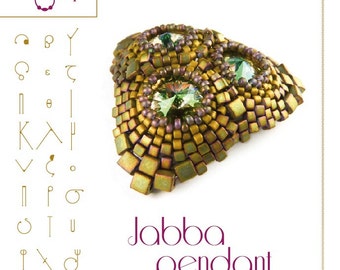 pendant tutorial / pattern Jabba pendant with Cube beads...PDF instruction for personal use only