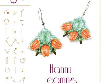 Beading tutorial / pattern Hannu earrings Beading instruction in PDF – for personal use only