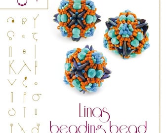 Linas beaded bead Pattern with crescent beads - PDF instruction for personal use only