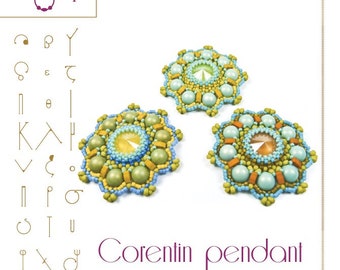 pendant tutorial / pattern Corentin pendant with half tila beads – PDF instruction for personal use only