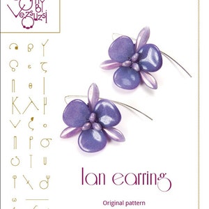 ペンダントのチュートリアル / パターン バラの花びらビーズ付きイアンイヤリング...個人使用のみの PDF 説明書