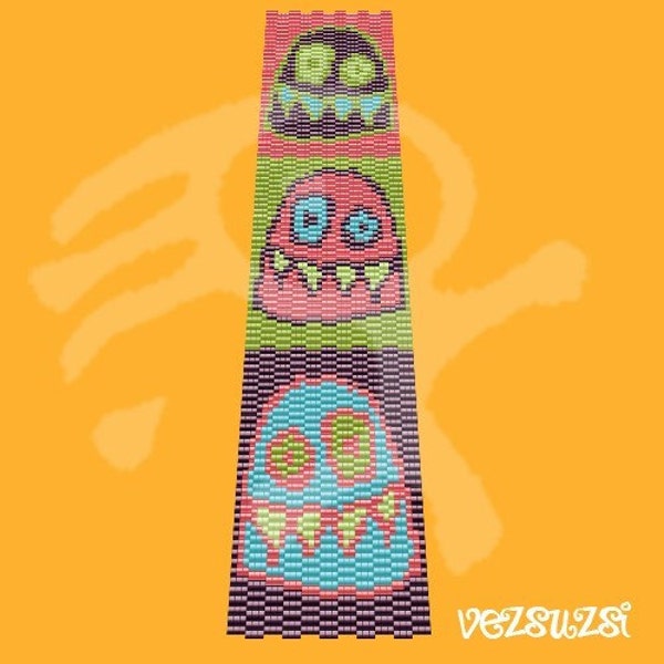 Peyote bracelet pattern Monsters.... pdf pattern