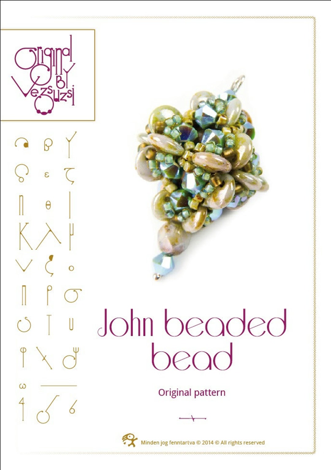 John beaded Bead Pattern With Lentil PDF Instruction for Personal Use