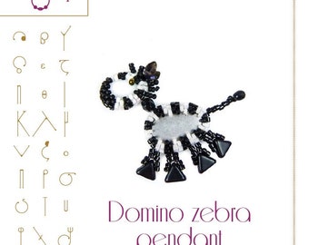 pendant tutorial / pattern Domino the zebra– PDF instruction for personal use only