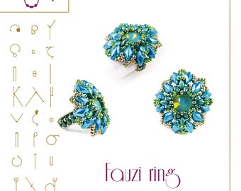 Beading tutorial / pattern Fauzi ring with gemduo beads… PDF instruction for personal use only