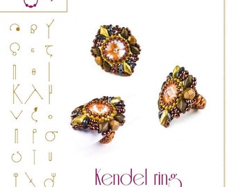 Kendel ring tutorial / pattern Kendel ring with Gemduo beads ..PDF instruction for personal use only