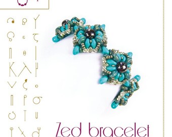 Beading tutorial / pattern Zed bracelet. Beading instruction in PDF – for personal use only