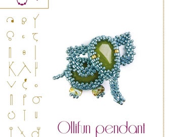 pendant tutorial / pattern Ollifun elephant – PDF instruction for personal use only