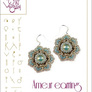 beading pattern Ameur earring...PDF instruction for personal use only