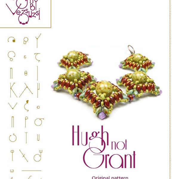 Bracelet tutorial / pattern HughNotGrant with superduo beads ..PDF instruction for personal use only