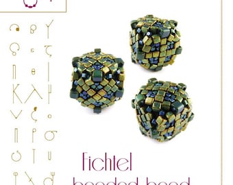 Fichtel beaded bead Pattern with miyuki cube beads - PDF instruction for personal use only