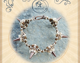 Bracelet tutorial / pattern Arnold bracelet with spike beads ..PDF instruction for personal use only