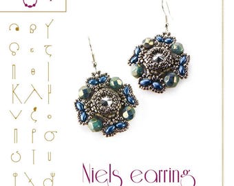 Beading tutorial / pattern Niels earring. Beading instruction in PDF – for personal use only