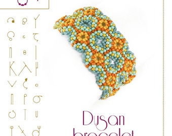 Beading tutorial / pattern Dusan bracelet. Beading instruction in PDF – for personal use only