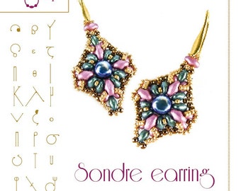 Beading tutorial / pattern Sondre earrings Beading instruction in PDF – for personal use only