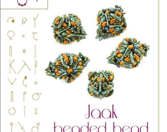 Beading tutorial / pattern Jaak beaded bead with crescent beads. Beading instruction in PDF – for personal use only