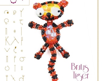 pendant tutorial / pattern Brutus the tiger– PDF instruction for personal use only