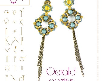 earring tutorial / pattern Gerald earring with arrow beads ...PDF instruction for personal use only