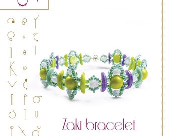 Bracelet tutorial / pattern Zaki bracelet with crescent beads – PDF instruction for personal use only