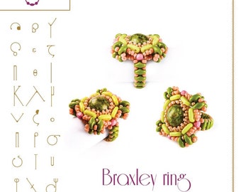 Beading ring tutorial / pattern Braxley ring – PDF instruction for personal use only