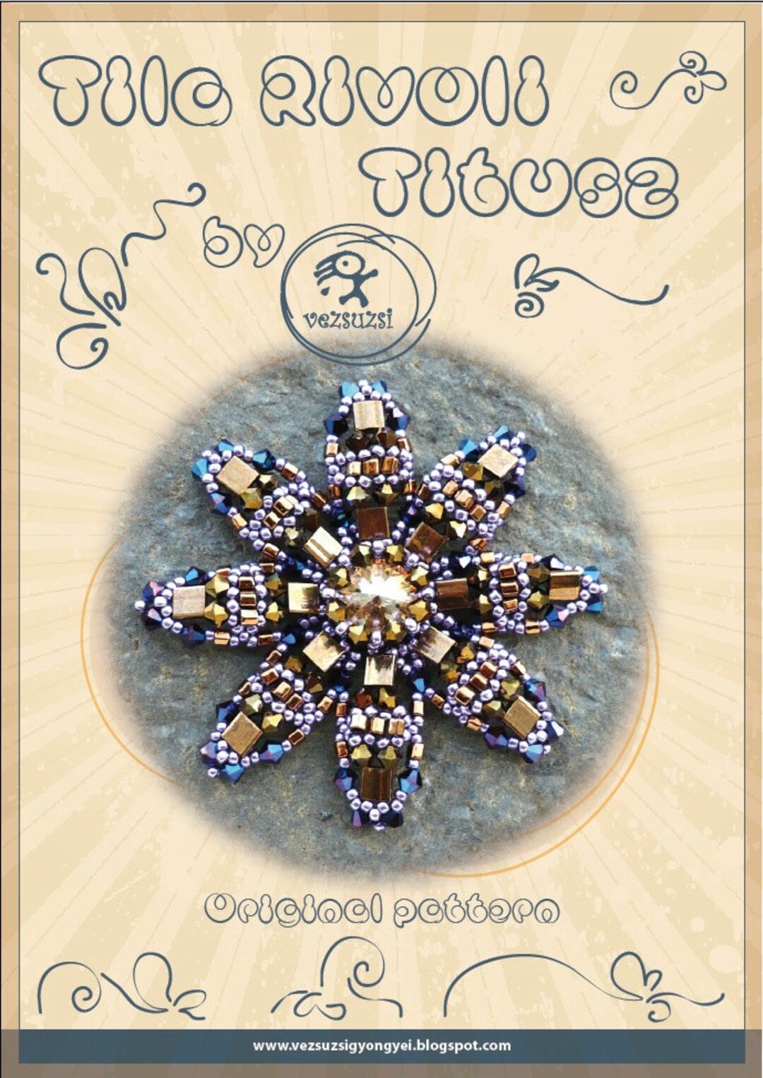 Printable Rivoli Pattern Pendant Tutorial / Pattern Tila R(ivoli) Titusz Pendant...pdf ...