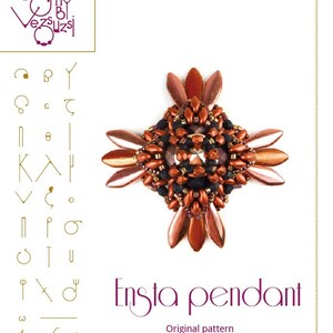 beading pattern  Pendant tutorial / pattern Ensta pendant ..PDF instruction for personal use only