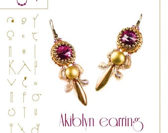 Beading tutorial / pattern Akiblyn earrings Beading instruction in PDF – for personal use only